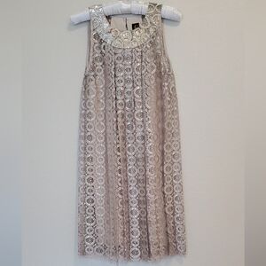 Sachin+Babi Anthropologie Cocktail Dress, Metallic/Pleated/Beaded Sz 2, EUC